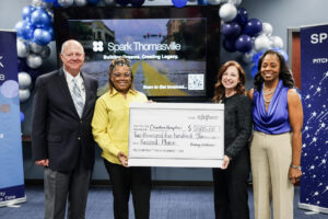 Charlene Hampton was the second place winnner of spark thomasville with her Marben5 charter bus business. 
